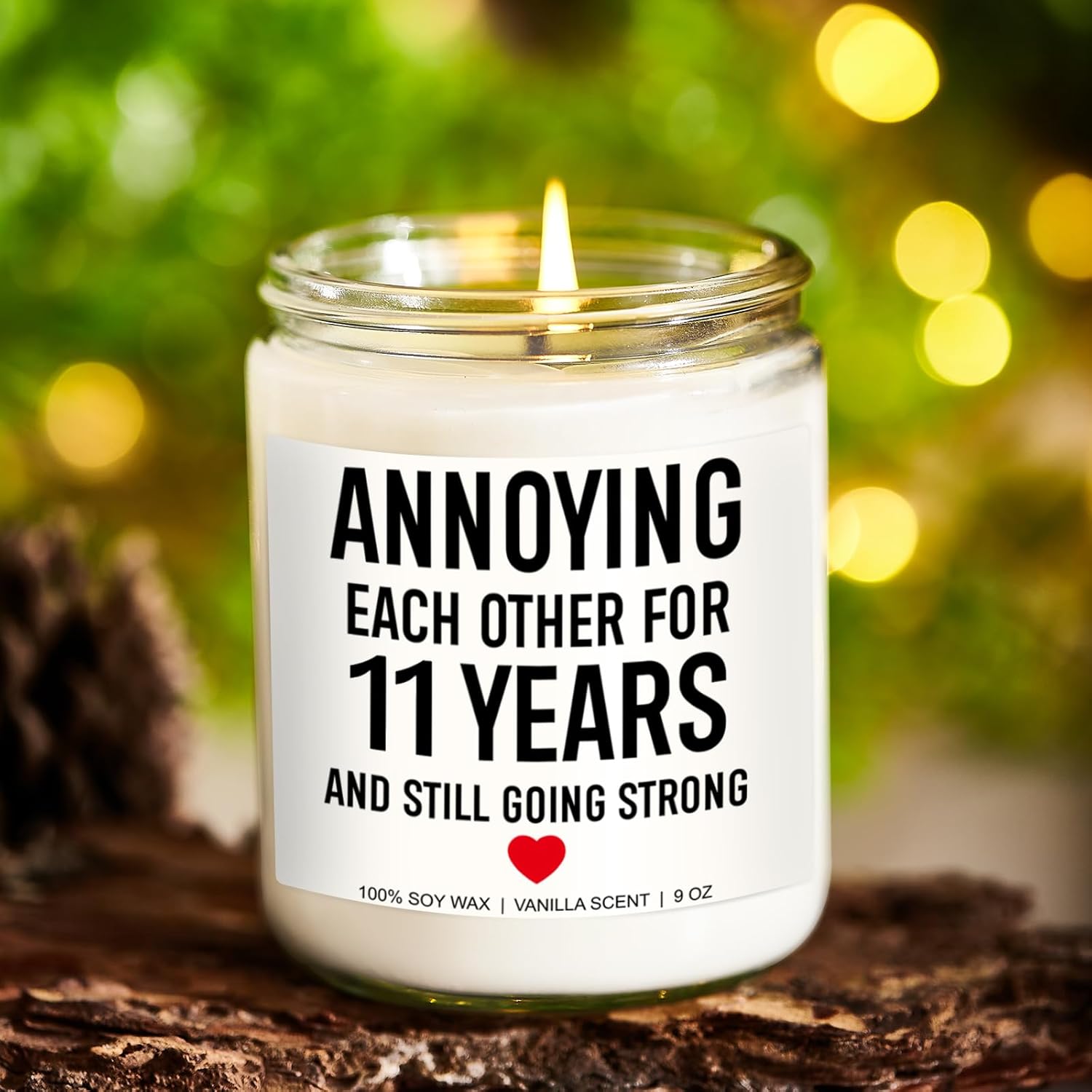 Funny 11 Years Candle, 11 Year Anniversary, Gifts For Him, Her, Steel Anniversary, Gifts For Men, Women, Couples, Husband, Wife, 11Th Wedding Anniv. Presents Or Decorations - 9 Oz