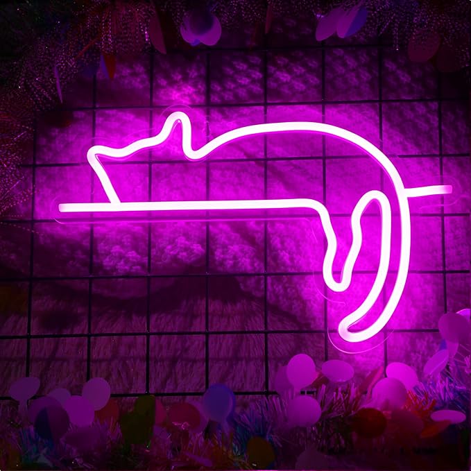 Cat Neon Sign LED USB Wall Light Cute Animal Neon Decor for Bedroom Party Room Girls Decor