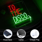 To The Disco Neon Sign LED Wall Light USB Dimmable Arrow Sign for Bar Bedroom Party Decor