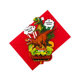 Funny Dino Pop Up Thank You Card, 5.5 Inches Dinosaur 3D Greeting Card With Playful Humor, Unique Thank You Gift For Anniversary, Valentine’S Day, Him, Her, Includes Envelope & Message Note
