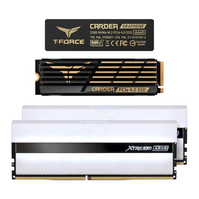 T-Force Xtreem Argb Ddr4 32Gb 3600Mhz (2X16Gb) Desktop Memory (White) Tf13D432