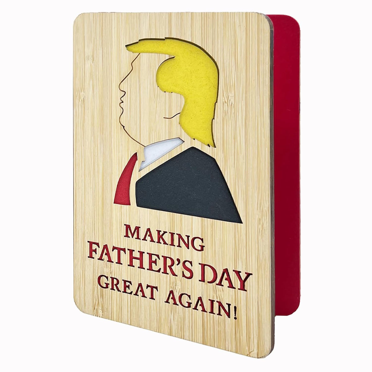 Trump Fathers Day Card,Funny Bamboo Father'S Day Cards From Son,Daughter Or Wife,Making Fathers Day Great Again Greeting Cards