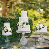 3Pcs Pre-Made Cake Flowers Toppers White Green Cake Decorations Wedding Cake Decorating Flowers Decor Birthday Baptism Party Cake Topper