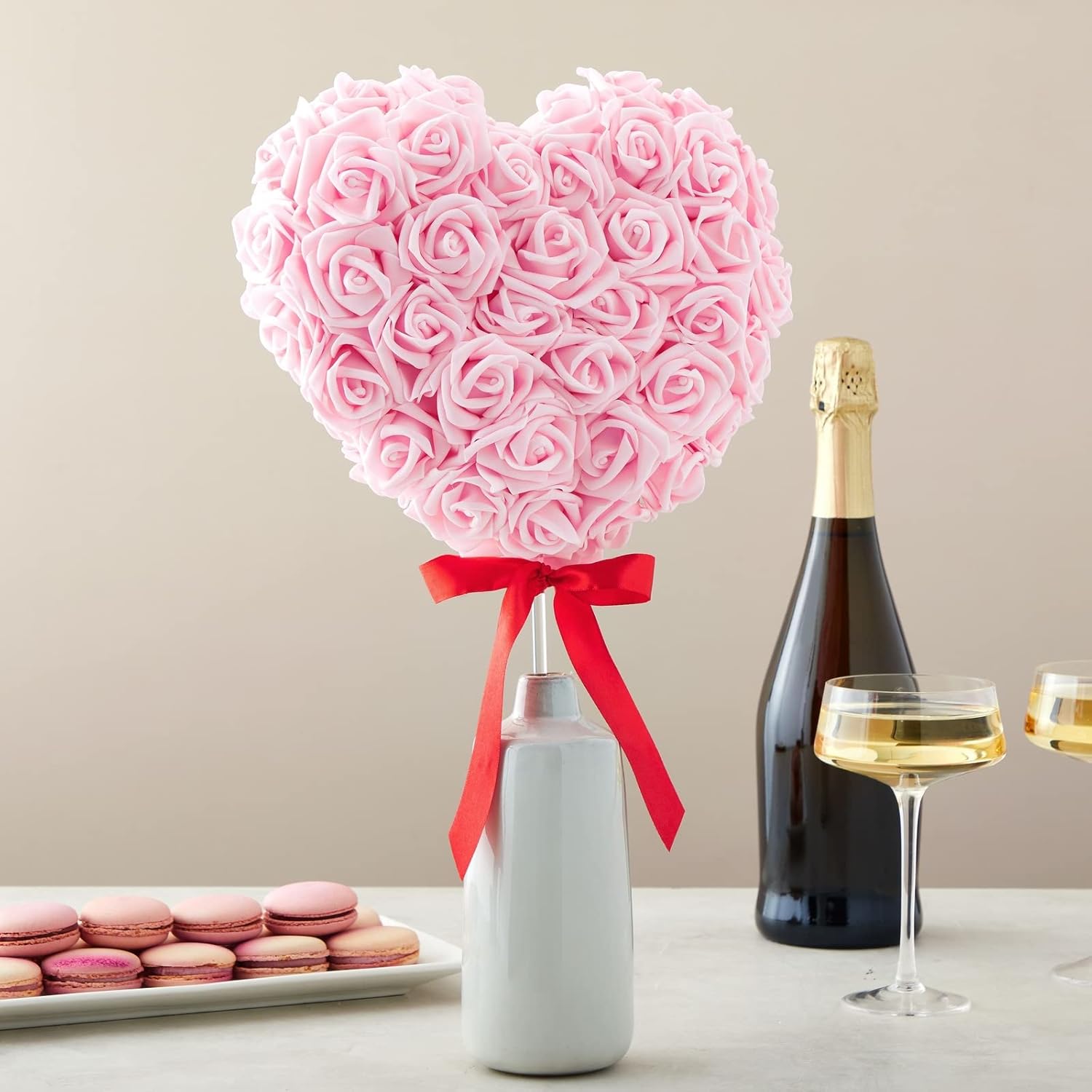 Wedding Decor Artificial Flowers Carnation Heads - Faux Flowers For Vase, Centerpiece Table Decorations, Wedding Centerpieces & Bridal Bouquet & - Bulk 100 Pack, 3-Inch Diameter, Light Pink