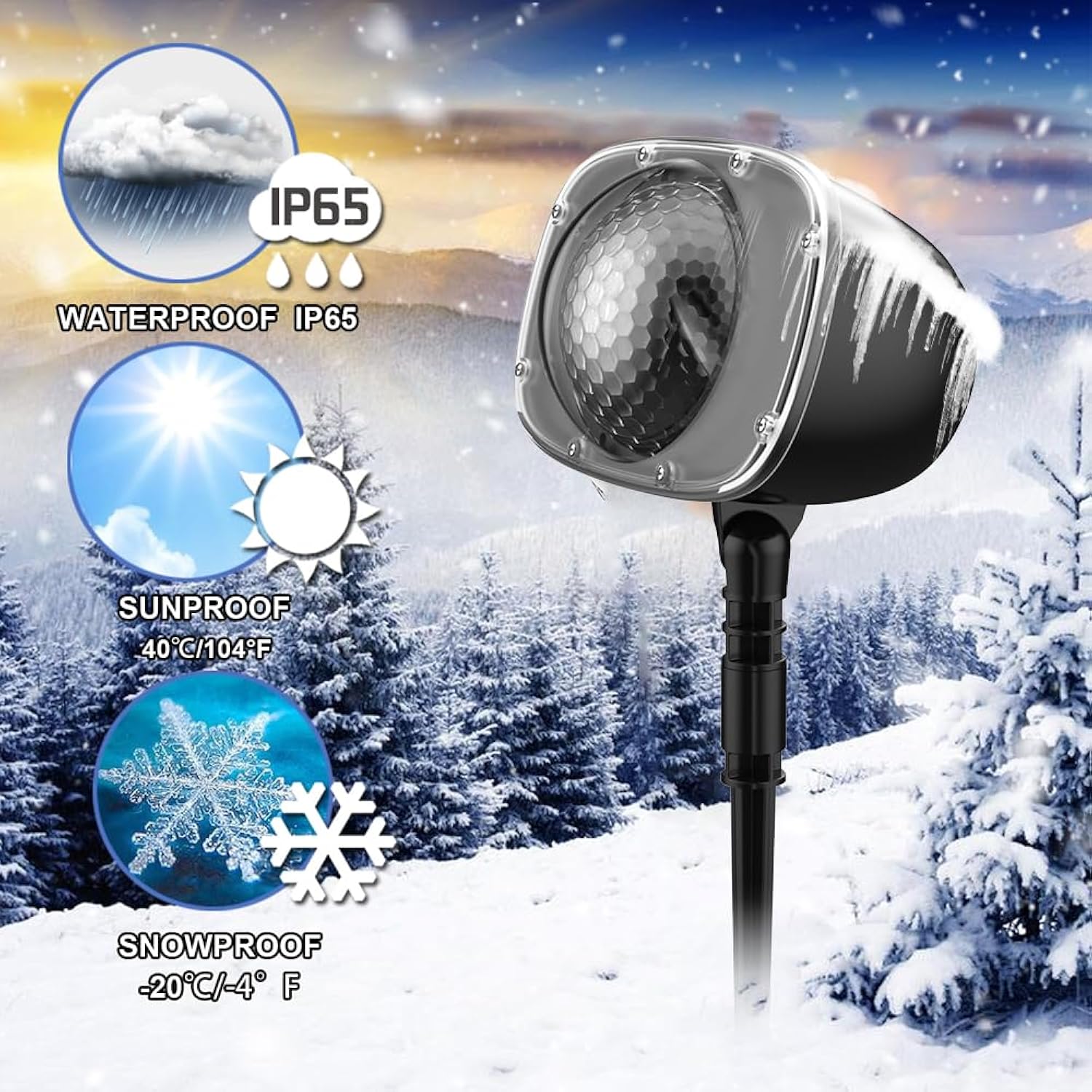 Christmas Snowfall Projector Lights, Led Light Projector,Outdoor Holiday Lights With Clear Rotating Snow Falling Lamp For Halloween Xmas Party Garden Landscape Decoration