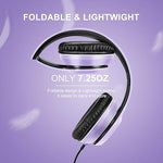 X8 Over-Ear Wired Headphones, Foldable with Mic, 3.5mm Plug, Dark Purple