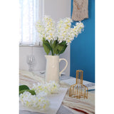 8Pcs White Hyacinth Artificial Flowers 25.5 In Long Stem Delphinium Flowers Silk Snapdragon Fake Flowers For Table Centerpieces Home Wedding Party Decoration (White)