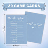 The Price Is Right Baby Shower Game Set - Minimalism Blue - 30 Double-Sided Fill In Style Game Cards, Gender Reveal, Baby Announcement, Party Favor & Supplies - A07