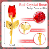 Glass Rose Mini Crystal Flower With Box, Romantic Crystal Rose Forever Gifts, For Wedding Anniversary/Wife, Valentine'S Day/Birthday/Wedding, 2 Pack