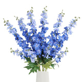 6Pcs Blue Delphinium Artificial Flowers 37.4’’ Faux Silk Larkspur Flowers Long Stem Artificial Flowers For Tall Vase Table Home Wedding Party Garden Decor(Blue)