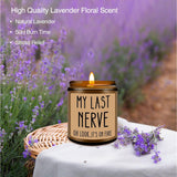 Birthday Gifts For Women Men, Valentines Galentines Day Gift For Her Him - My Last Nerve Lavender Candles - Funny Best Friend, White Elephant Gifts For Adults, Coworkers, Sister, Bestie