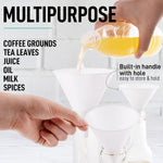 Zulay 3-Pieces Plastic Funnel Set - Large, Medium, And Small Kitchen Funnels For Filling Bottles - Food Grade Cooking Funnel Set Of 3