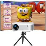 Mini Projector, 1080P HD, Two-Way Bluetooth, Tripod, Portable, 2024 Upgrade