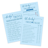 30 Sheets Minimalist Baby Shower Game Activity Supplies - True Or False? And Trivia - Pink Baby Shower Games, Advice Cards? Double Sided Party Game For Boys - A09