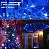 Christmas Indoor Lights Blue - 320 Leds 115Ft/35M End-To-End 8 Modes Plug In Outdoor Waterproof Decorative Fairy Twinkle
