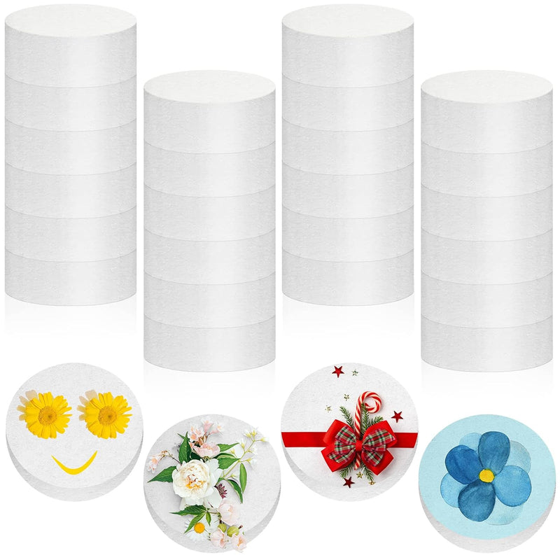 24 Pcs Foam Circles Polystyrene Foam Discs Cylinders Foam Crafts Round