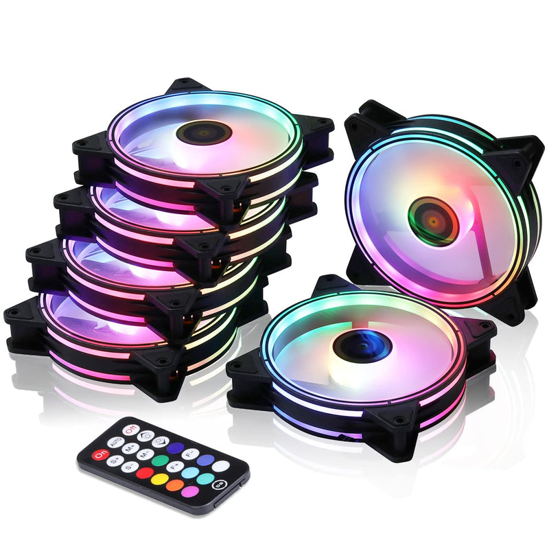 Rainbow Led Rgb Fans With Controller For Pc Case, Cpu Cooler, Radiators System