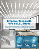 10 Pack 4FT T8 LED Bulbs 20W 2400LM 5000K Type A B Fluorescent Tube Replacement