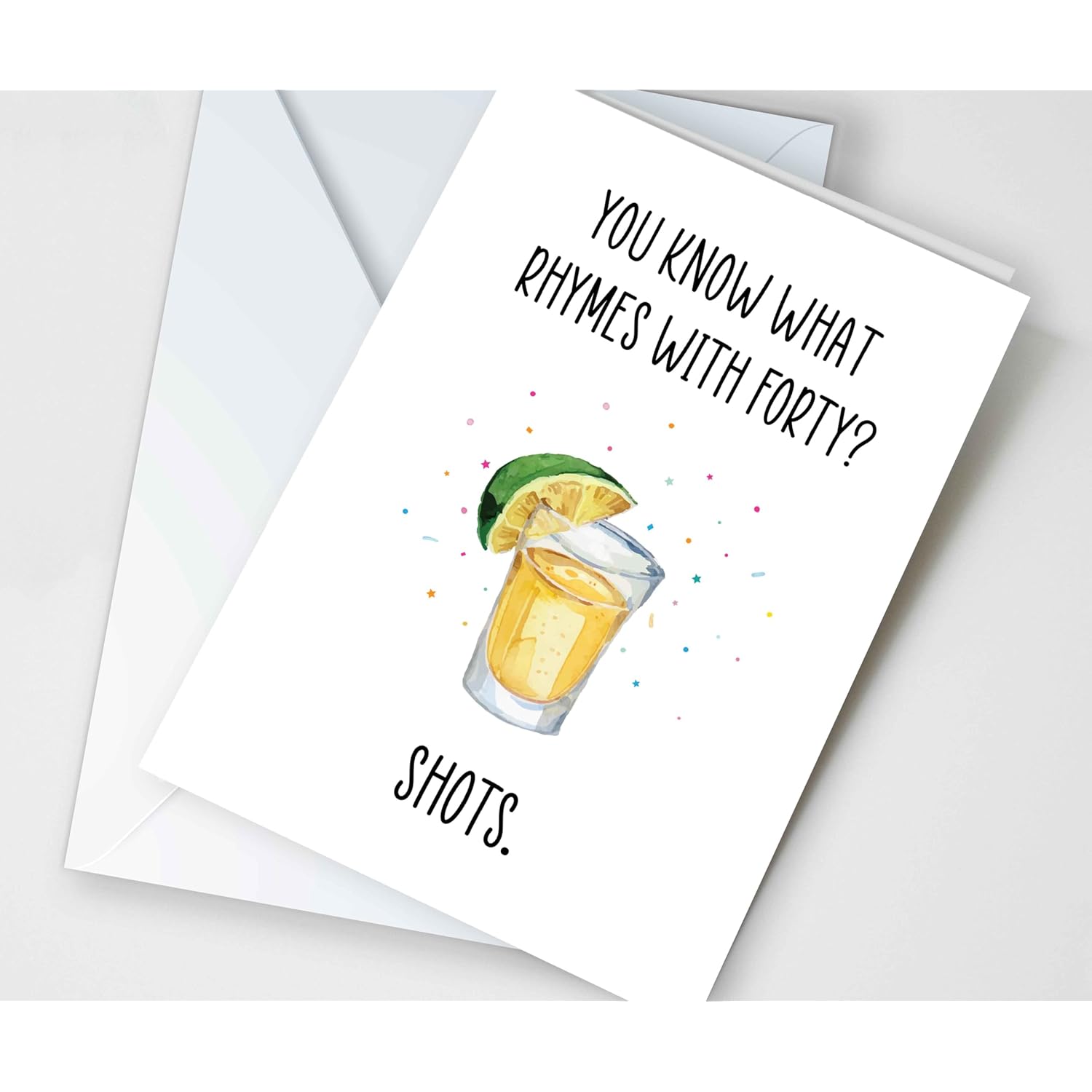 Funny 40Th Birthday Card For Women And Men, Funny 40Th Birthday Gift For Sister, Best Friend, Daughter, Aunt, Turning 40Th Happy Birthday Greeting Card For Her Him (Shots)