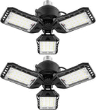 2 Pack LED Garage Lights 80W 8000LM 6500K Deformable Panel Ceiling Lights for Garage Shop Basement