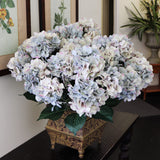 Light Blue Hydrangea Bush | 7 Sprays | 2 Pack | Uv Resistant | Silk Flowers & Foliage | Indoor/Outdoor Use | Adjustable Stem | Flowering Bush | For Home, Office, Porch, Patio Decor