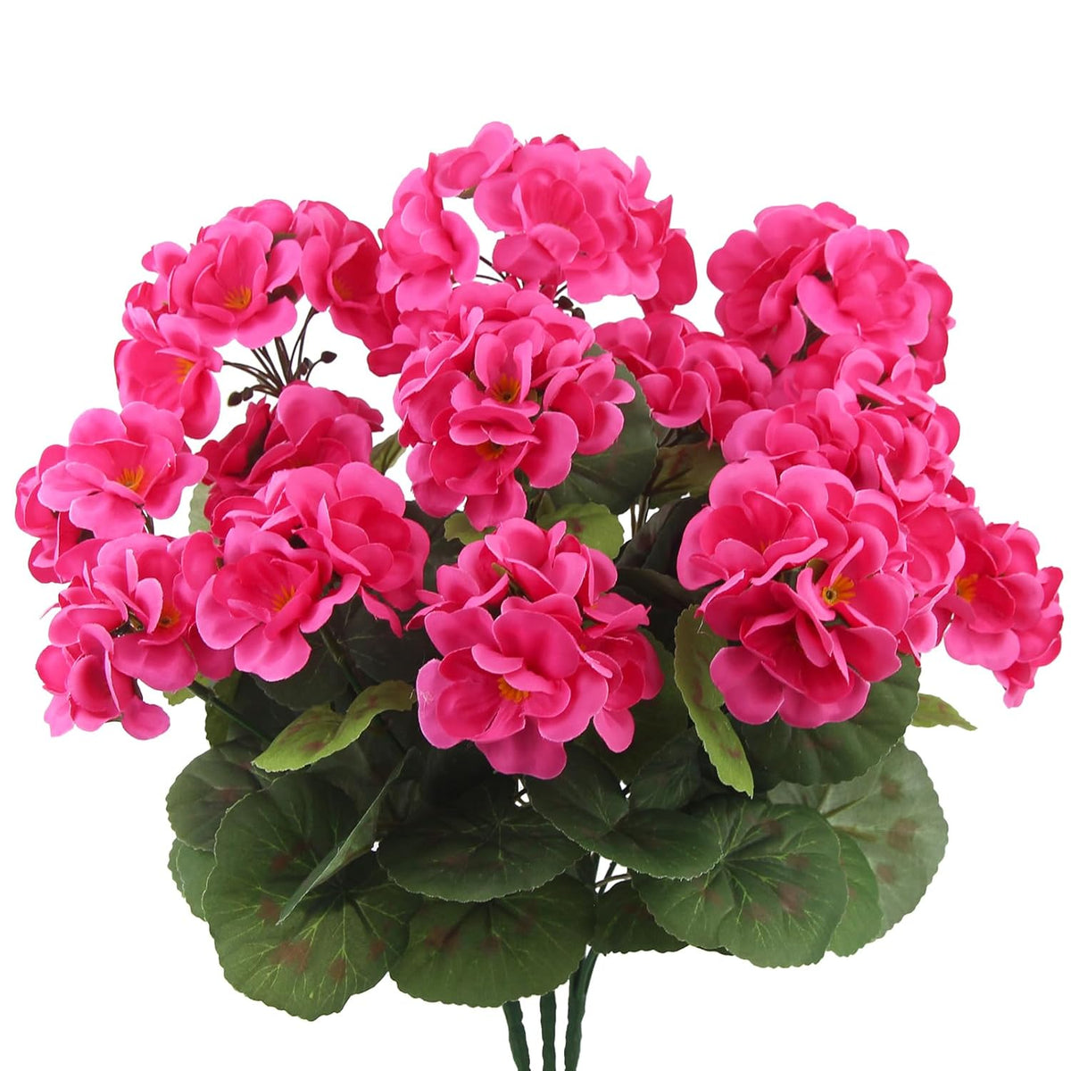 3 Pcs Artificial Geraniums Flowers Silk Geraniums For Outdoors Uv Resistant Rose Red Artificial Geranium Bush Faux Flowers Plant For Planter Garden Home Decor Patio Vase Table Centerpiece
