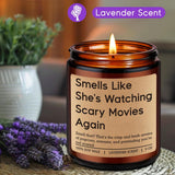 Candle, Horror Movie Gifts For Women, Halloween Gifts, Spooky Themed Presents, Funny Galentines Valentines Day Birthday Presents For Scary Movie Lovers, Horror Fan, Girlfriend Friend Her