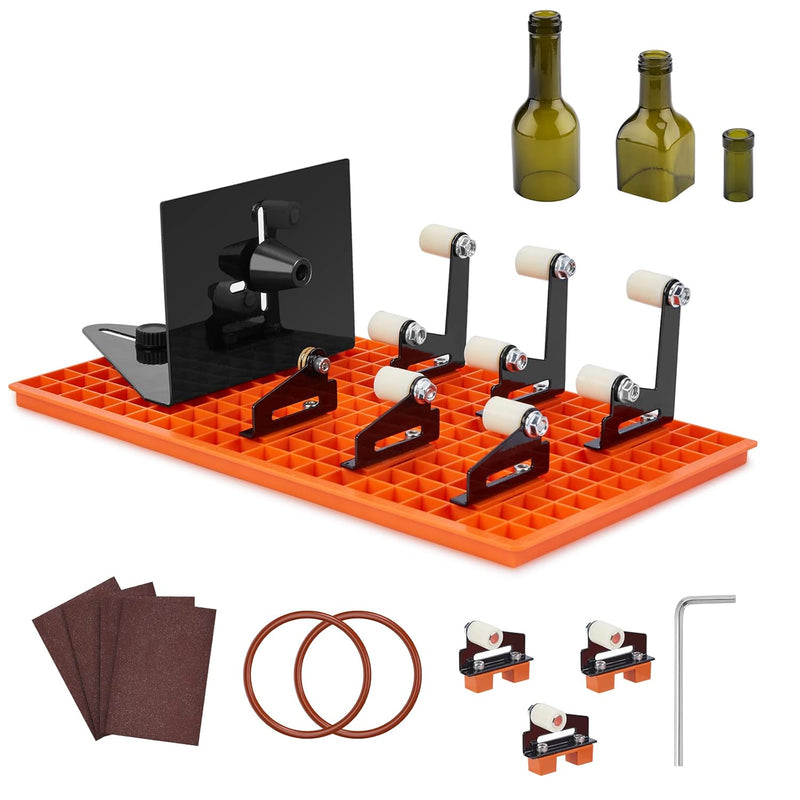 Glass Bottle Cutter Kit, Diy Glass Cutter For Bottles With Grid Baseboard And