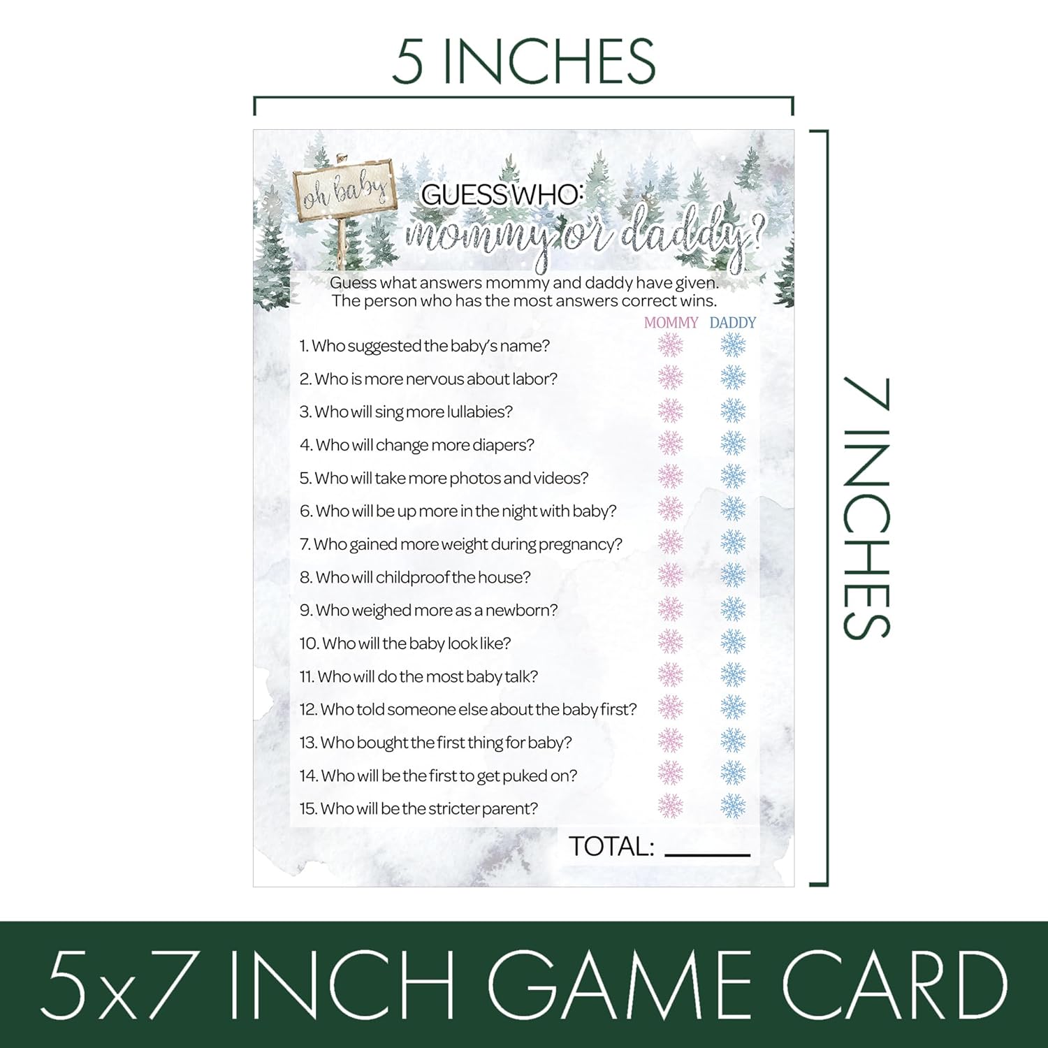 Baby It'S Cold Outside Winter Baby Shower Games - All Things Winter And Mommy Or Daddy (2 Game Party Bundle) - 20 Cards For Guests