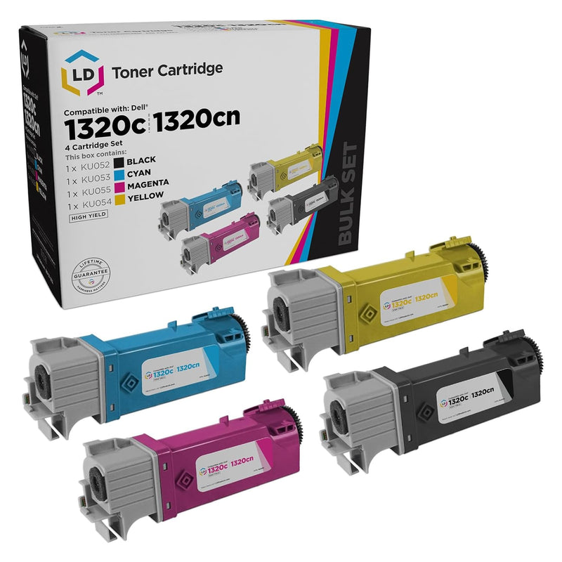 Dell 1320c Toner Cartridge Replacements, High Yield, 4-Pack