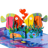 3D Pop-Up Kissing Fish Anniversary Card - Birthday, Wedding, Valentine'S Day Gift For Couples, Him, Her | Includes Envelope, Blank Note Card, Seal Stickers & Wish Cards