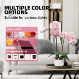 Orchids Artificial Flowers Real Touch Fake Flowers In Ceramic Pot 20" Pink Faux Orchid Plant Lifelike Silk Phalaenopsis For Centerpiece Hotel Home Indoor Decor