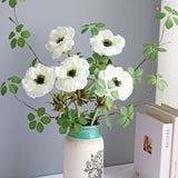 Artificial Anemone Flowers Faux Silk Poppy Branches For Home Decoration Centerpieces Wedding Bouquet (5Pcs)