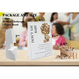 Bear Don'T Say Baby Game (1 Sign And 50 Mini Natural Clothespins) - Baby Shower Game, Gender Neutral