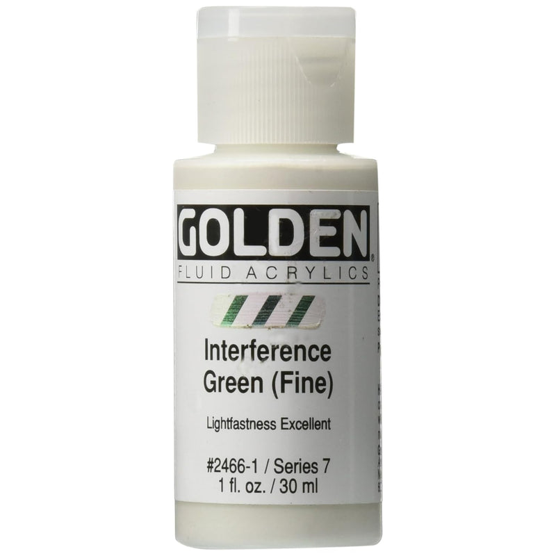 Golden Fluid Acrylic Paint 1 Ounce-Interference Green Fine