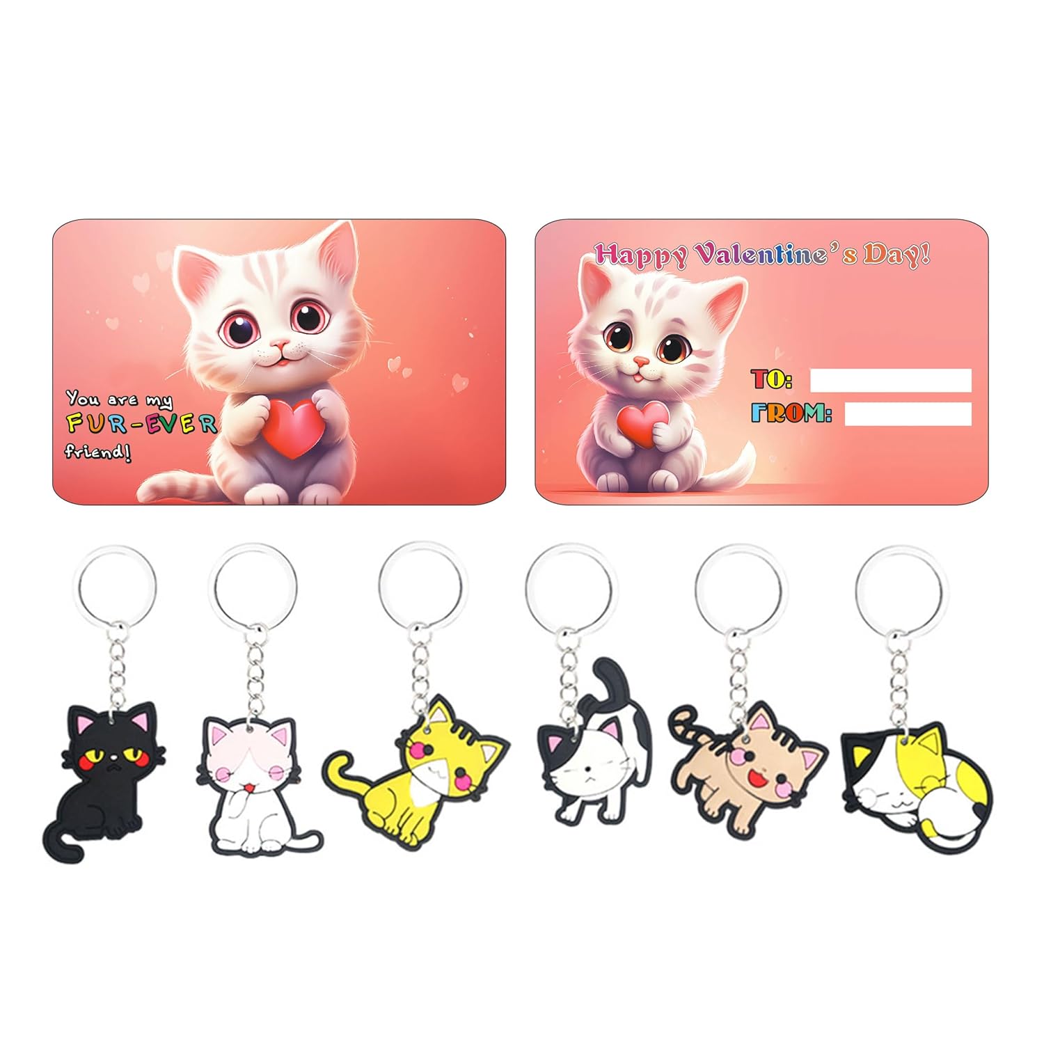 Cat Valentines Day Cards For Classroom Exchange Prizes 24 Pcs Cat Valentine Cards For School Kitty