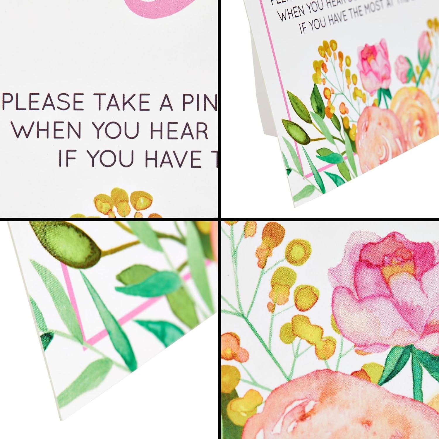 Don'T Say Baby Shower Game Sign - 8 X 10 In, 60 Pink Clothespins & Floral Design For Baby Shower Games For Girl
