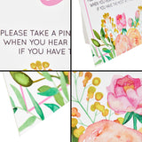 Don'T Say Baby Shower Game Sign - 8 X 10 In, 60 Pink Clothespins & Floral Design For Baby Shower Games For Girl