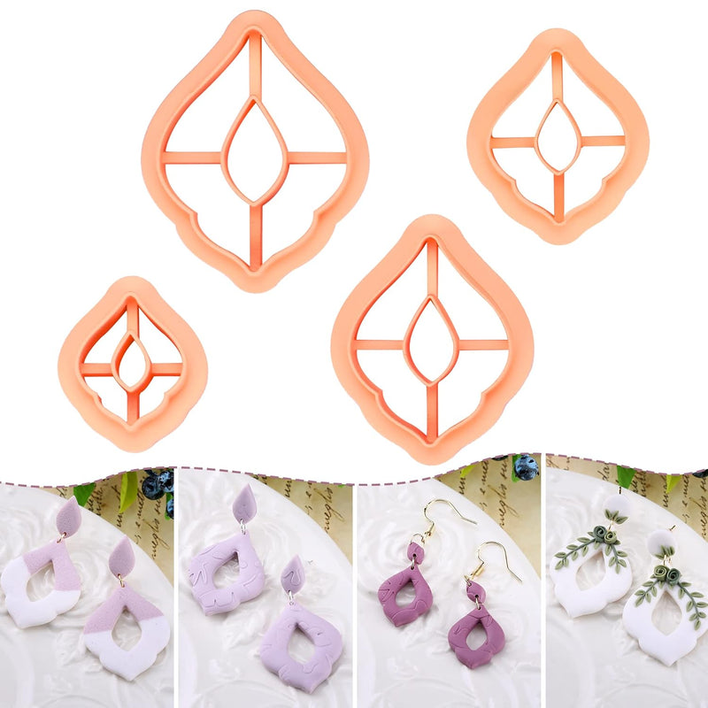 Polymer Clay Cutters - 4 Pcs Donut Leaves Clay Cutters For Earrings, R