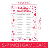 Valentine'S Day Candy Match Game, Classroom Party Activity For Kids And Adults - 25 Count, Valentine Guessing Game For Families, Couples, Friends