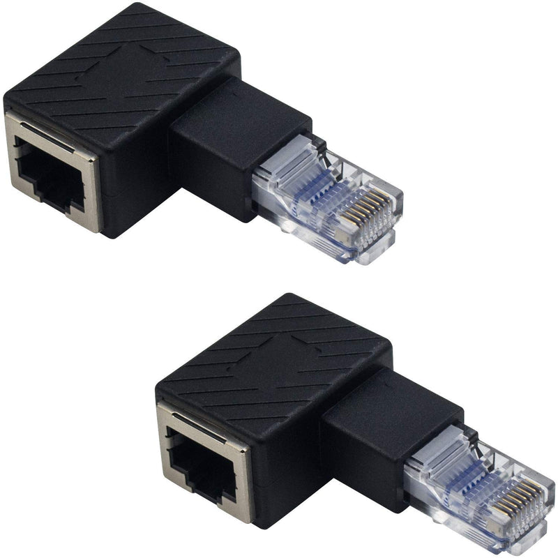 Ethernet Adapter 90 Degree, Left Angled Rj45 Male To Female Ethernet Extender