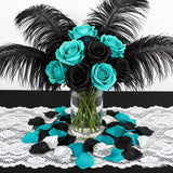 900 Pcs Teal Turquoise Aqua Black Silver Flower Petals Artificial Rose Flowers For Table Centerpieces Scatters Wedding Aisle Flower Girl Petals Party Home Decor