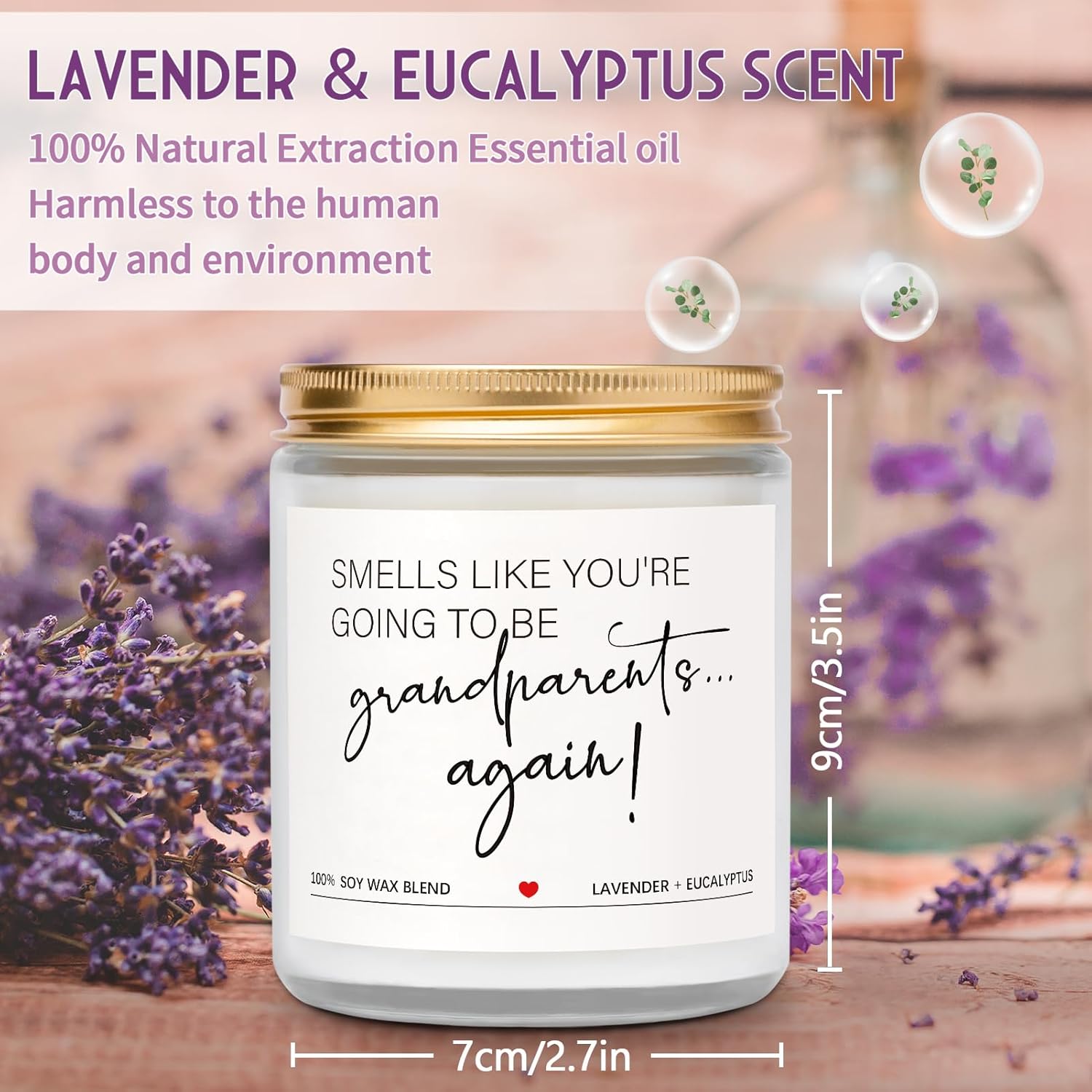 Pregnancy Announcement Gifts For Grandparents, Baby Announcements Ideas - Lavender Scented Candles, Pregnancy Reveal, You'Re Going To Be Grandparents Again Baby Announcement