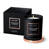 Homelights Luxury Scented Candle, Natural Soy Wax, Home Fragrance Decor Gift, Sandalwood & Jasmine, Medium Jar