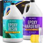 Dr Crafty Clear Epoxy Resin - Table Top Epoxy Resin Kit - Clear Epoxy Resin For Resin Molds, Table Top, Art Resin, Craft, Jewelry Casting, Diy, Tumblers & Wood - 2 Part Resin Kit (1 Gallon)
