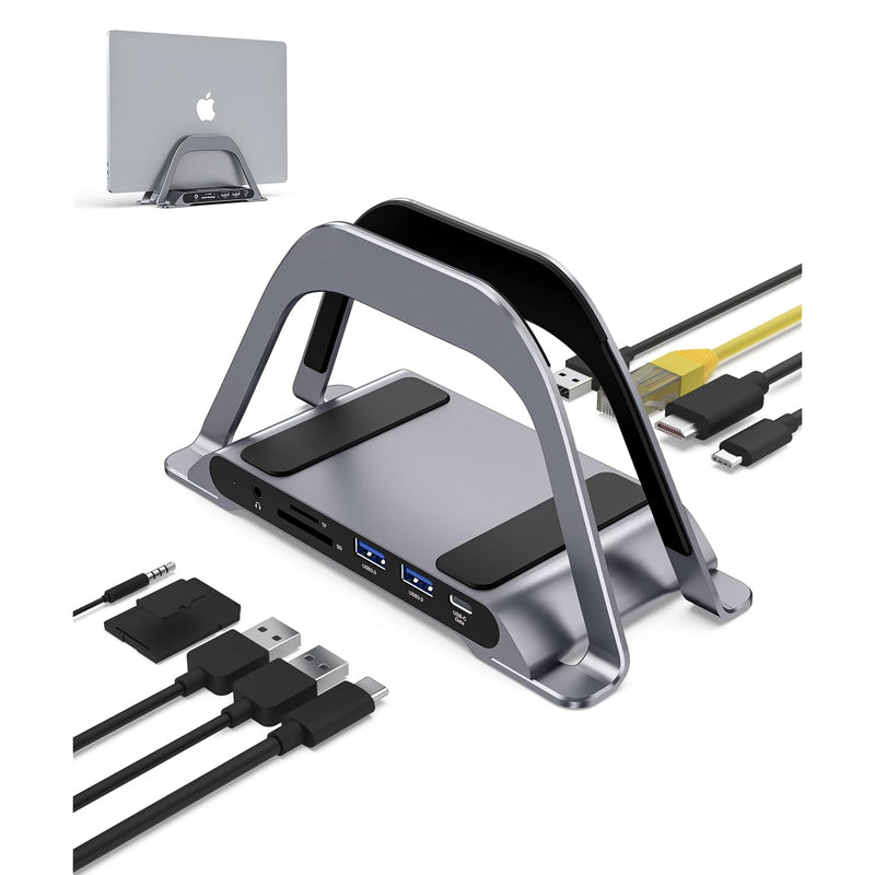 Macbook Docking Station, Usb C Docking Station With Vertical Stand Compatible