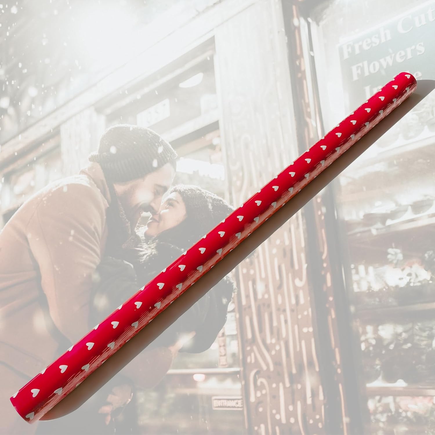 Red Heart Print Wrapping Paper Roll 30“X394”(2.5'X32.8') For Gifts, Anniversaries, Birthdays, Weddings, Parties, Holidays