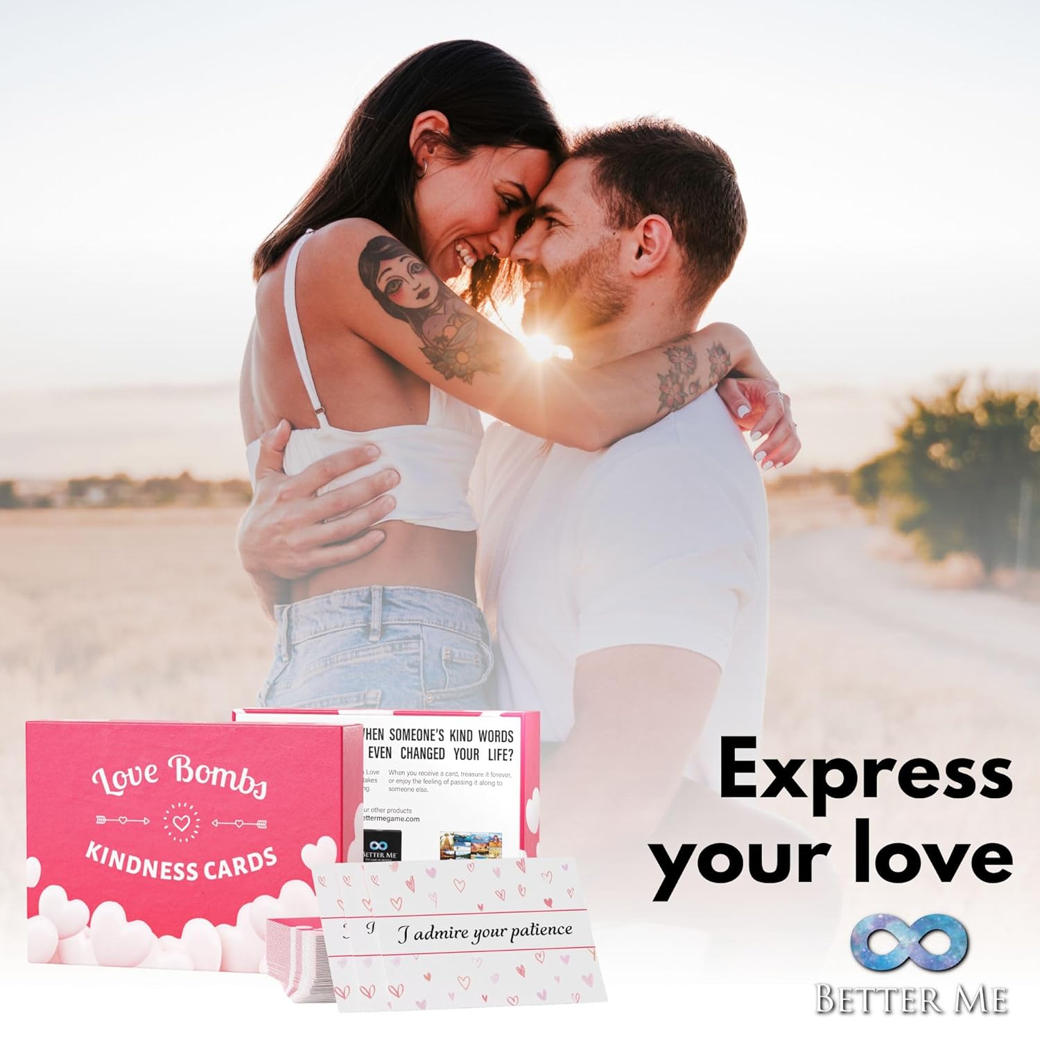 Love Bombs Kindness Cards – 111 Appreciation & Gratitude Cards, Love Notes For Him & Her, Just Because Gifts, Perfect For Valentine'S Day (Red Hearts)
