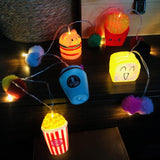 10 Led 5.4Ft Colorful Food Pompoms String Light-Battery Operated -Timer Fairy Light,Night Lights For Patio Party Christm