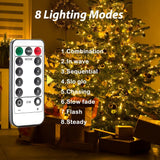 100FT Plug In Fairy Lights 300 LED Warm White Silver Wire String Lights with Remote 8 Modes Waterproof for Bedroom Garden Wedding Party Decor